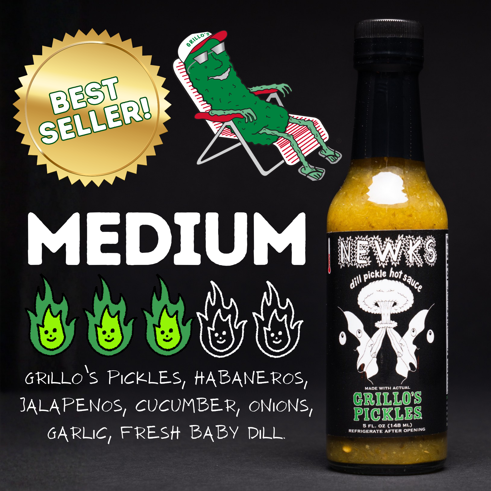 Grillos Pickles (Dill + Habanero)