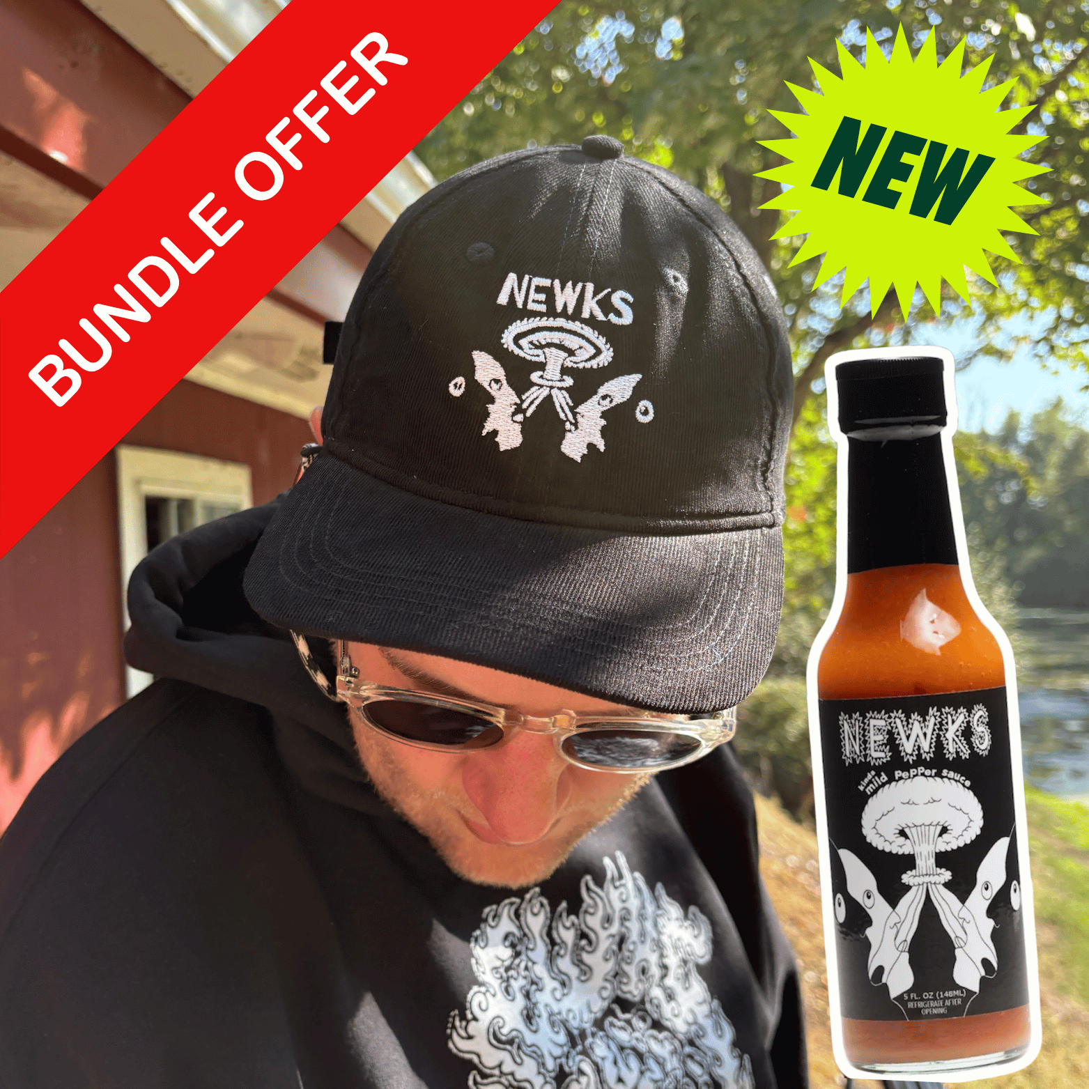 Newks Embroidered Hat + Hot Sauce Bundle!