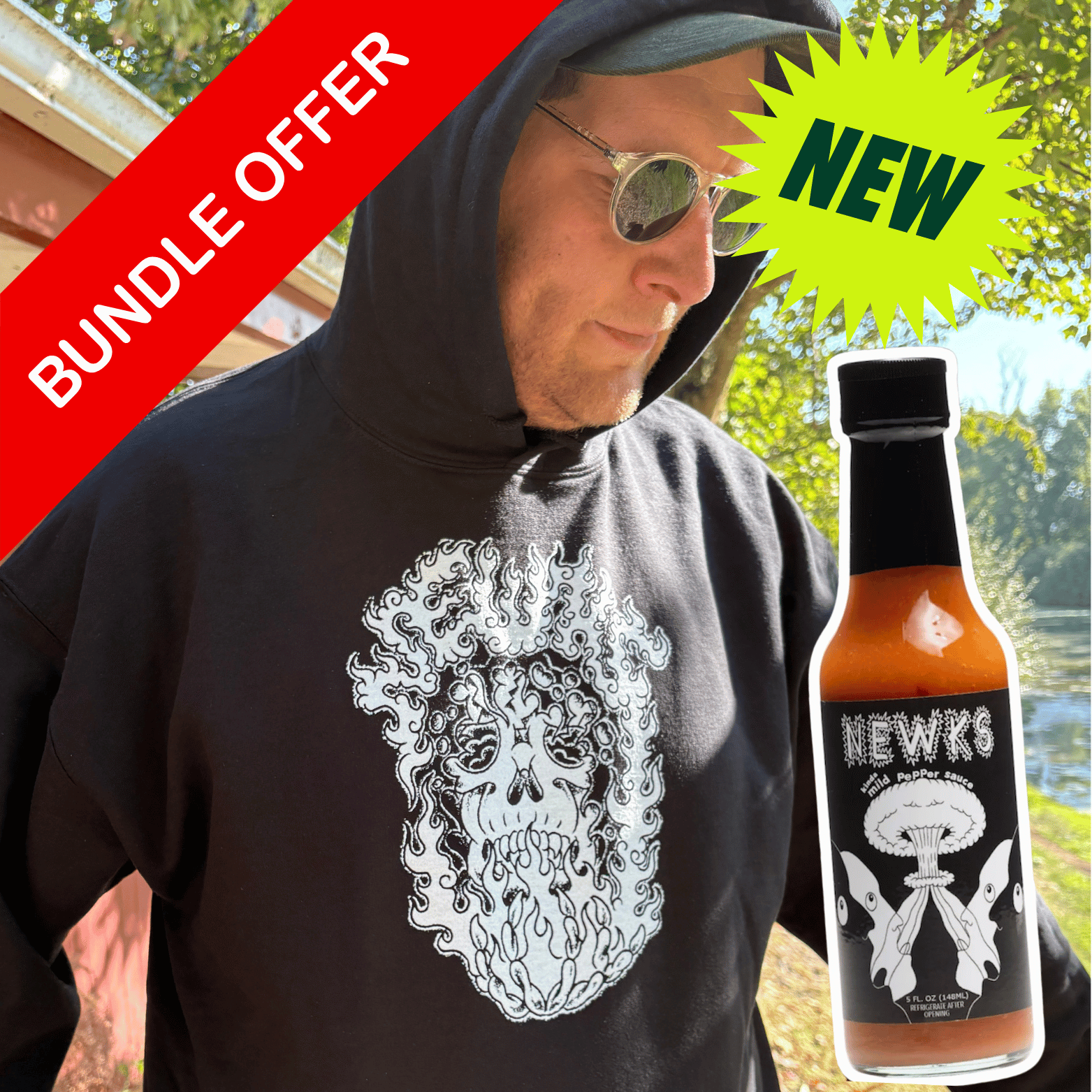 Newks Reaper Hoodie + Hot Sauce Bundle